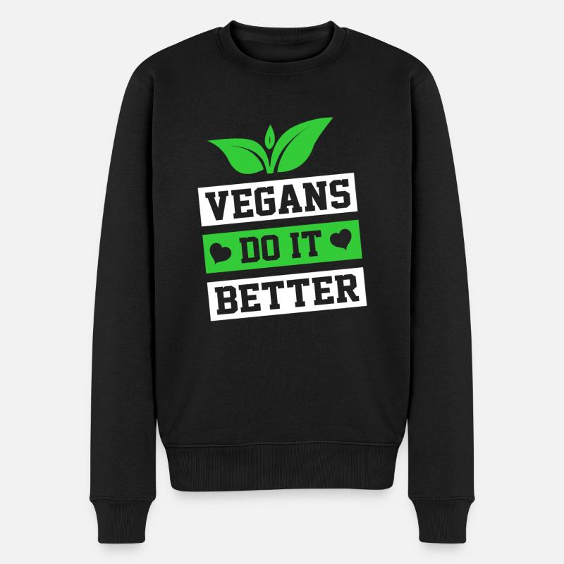 VEGANER MACHEN ES BESSER - Männer Premium Bio Pullover - Schwarz