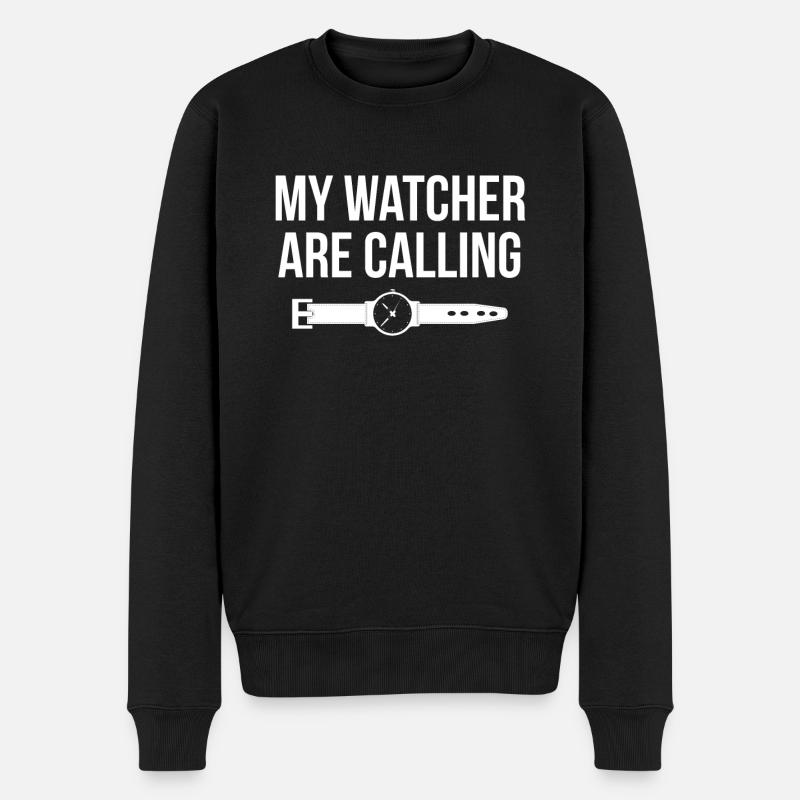My Watcher Ware Calling - Männer Premium Bio Pullover - Schwarz