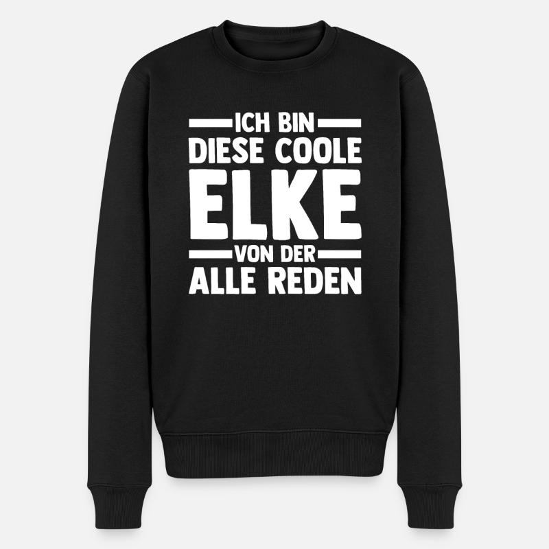 Elke - Männer Premium Bio Pullover - Schwarz