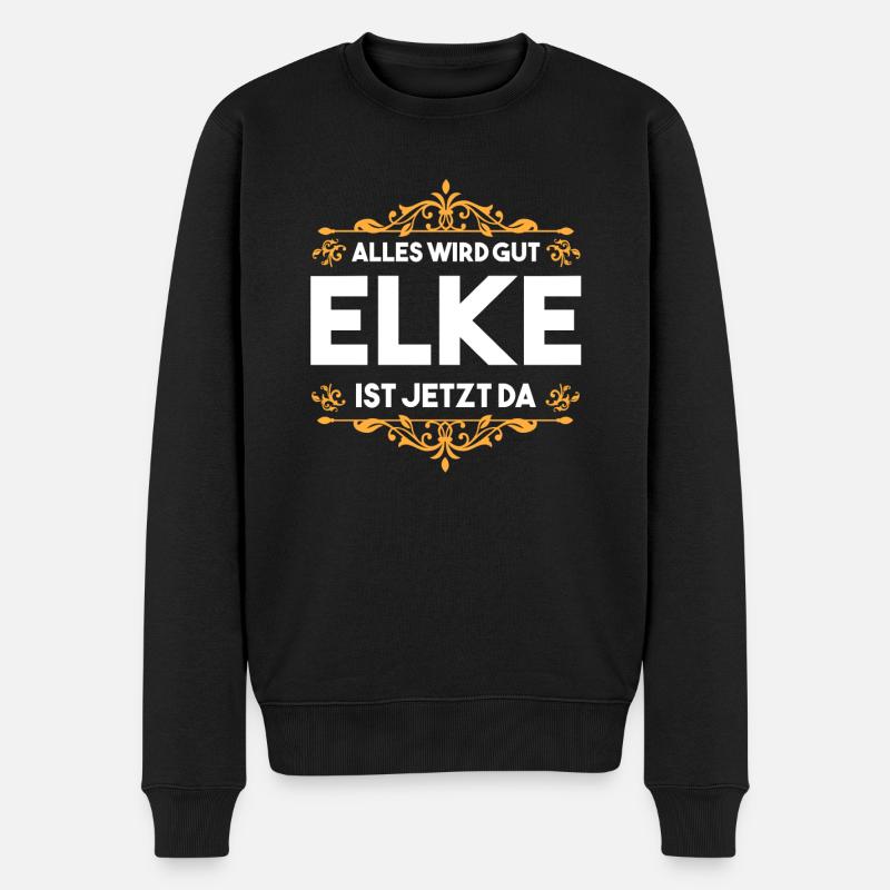 Elke - Männer Premium Bio Pullover - Schwarz