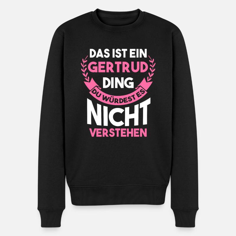 Gertrud - Männer Premium Bio Pullover - Schwarz