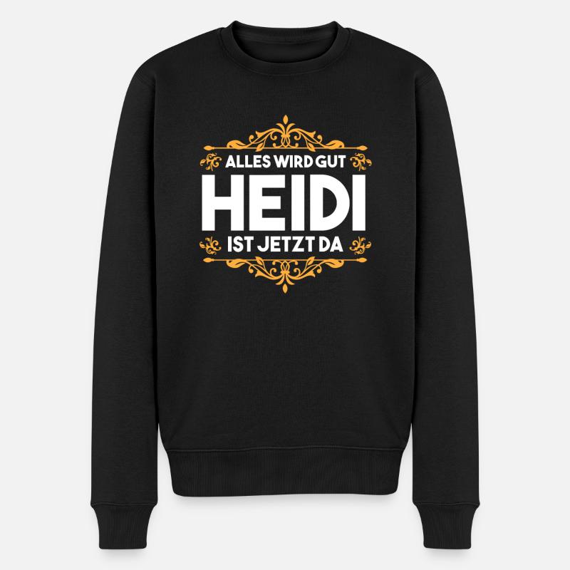 Vorname Heidi - Männer Premium Bio Pullover - Schwarz