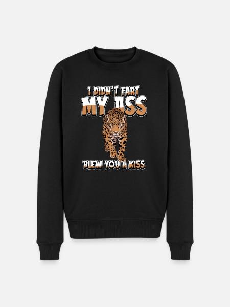 Jaguar I Didnt Schet Mijn kont blies je een kus - Mannen Premium Bio sweater - zwart