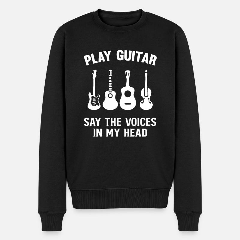 Gitarre spielen - Männer Premium Bio Pullover - Schwarz
