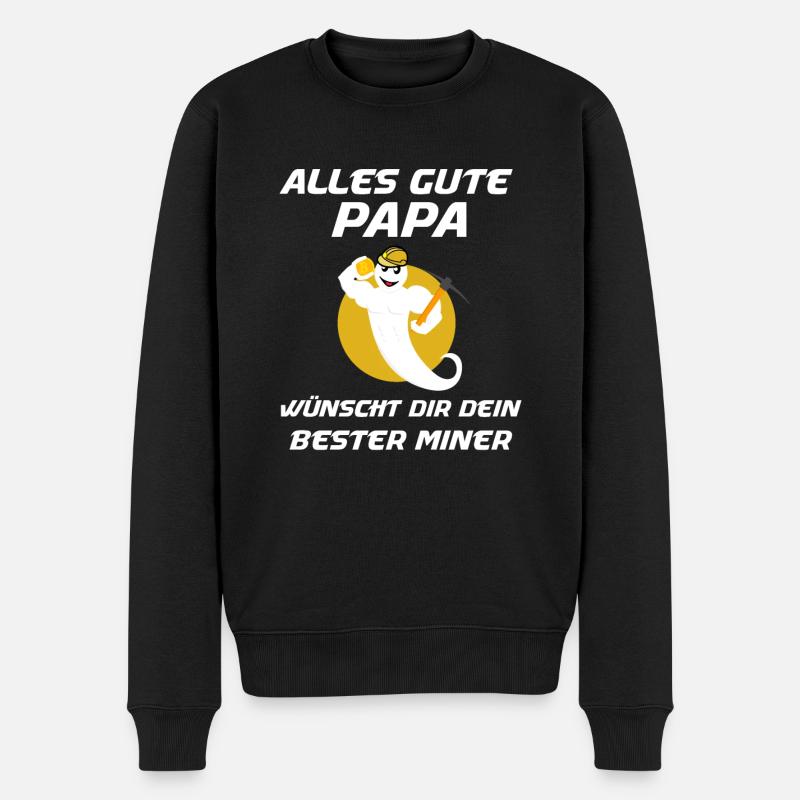 Alles Gute Papa wünscht dir dein bester Miner - Männer Premium Bio Pullover - Schwarz