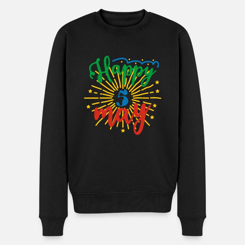 HAPPY 5 MAI - Männer Premium Bio Pullover - Schwarz