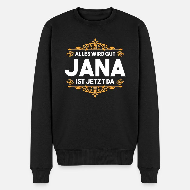 Jana - Männer Premium Bio Pullover - Schwarz