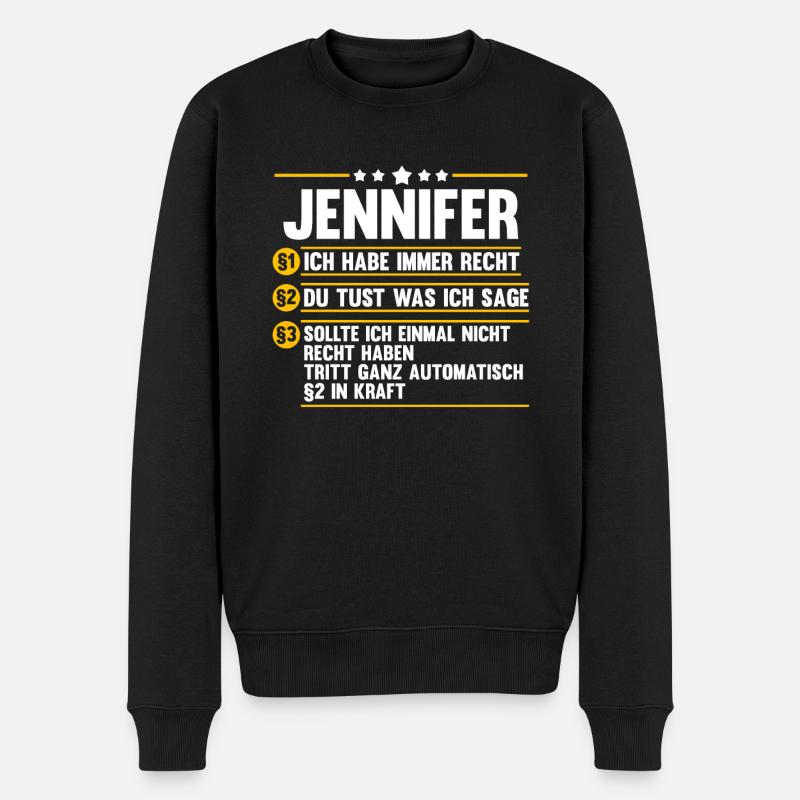 Jennifer - Männer Premium Bio Pullover - Schwarz