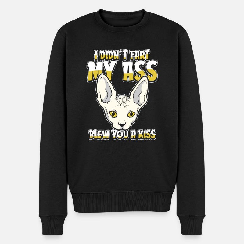Sphynx Katze - Männer Premium Bio Pullover - Schwarz