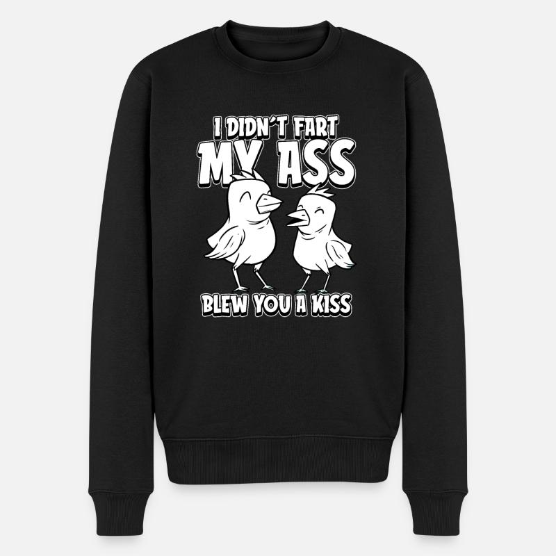 Vogel Ornithologe - Männer Premium Bio Pullover - Schwarz