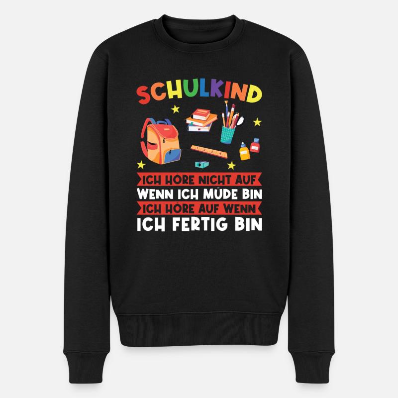 Schulkind Einschulung Schulstart Geschenk - Männer Premium Bio Pullover - Schwarz