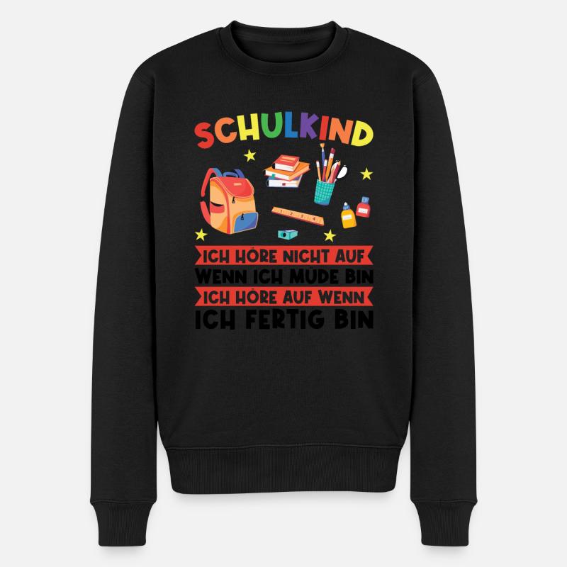 Schulkind Einschulung Schulkinder Geschenk - Männer Premium Bio Pullover - Schwarz