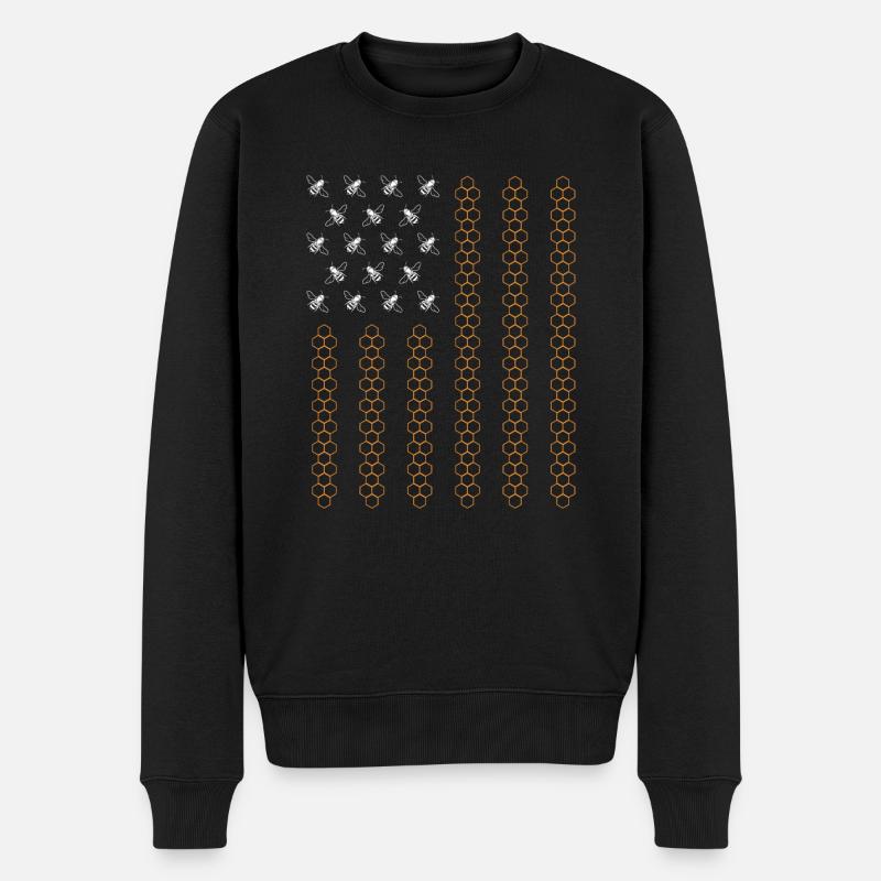 Beekeeper Flag - Männer Premium Bio Pullover - Schwarz
