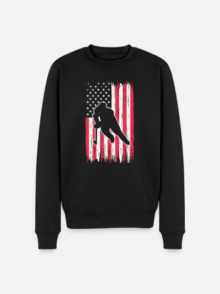Hockey and Flag - Men's Premium Organic Jumper - black