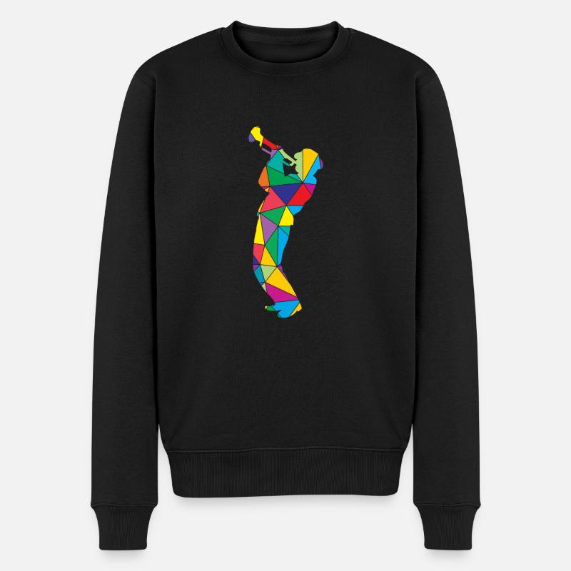 Trompete Polygon Lustiges Musiker - Männer Premium Bio Pullover - Schwarz