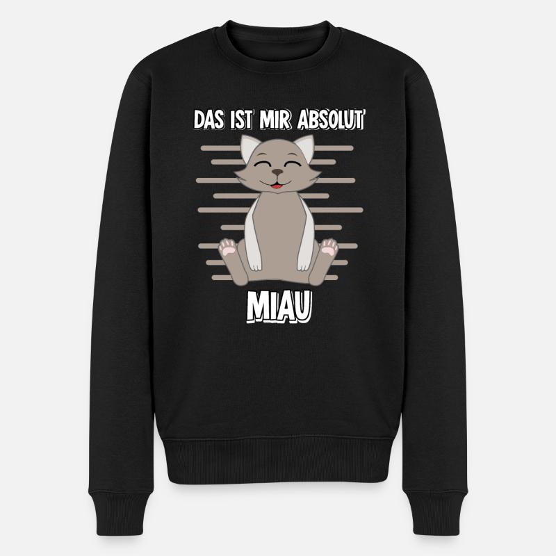 lustige Hauskatze Katze - Männer Premium Bio Pullover - Schwarz