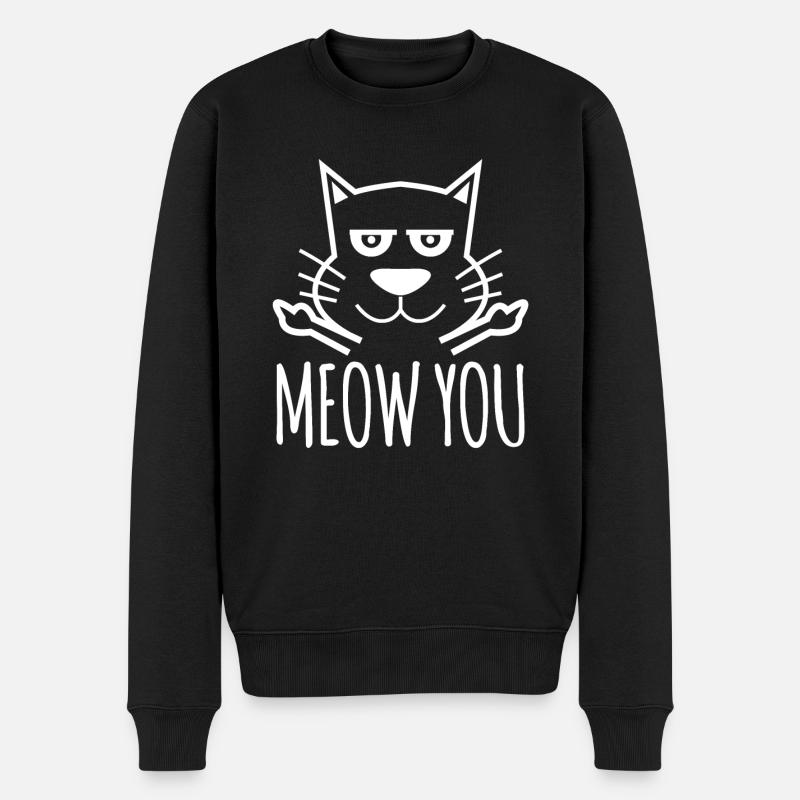 Fiese Katze - Männer Premium Bio Pullover - Schwarz