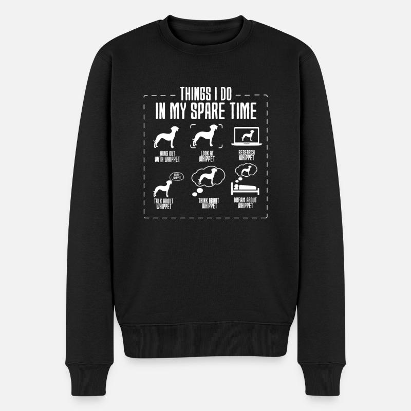 Whippet - Männer Premium Bio Pullover - Schwarz