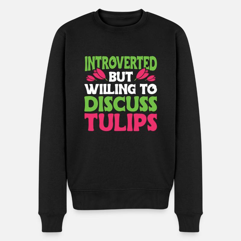 Tulipes Drôles de tulipes - Pull Premium bio Homme - noir