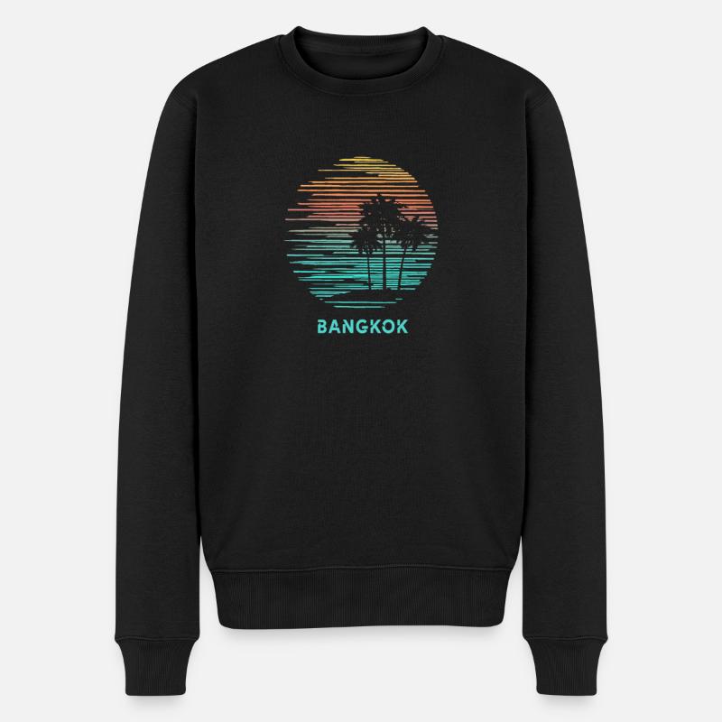 Bangkok Thailand Cool Souvenir Urlaub künstlerisch - Männer Premium Bio Pullover - Schwarz