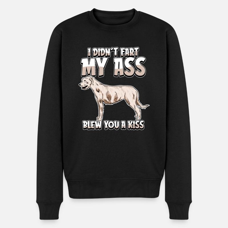 Irischer Wolfshund - Männer Premium Bio Pullover - Schwarz