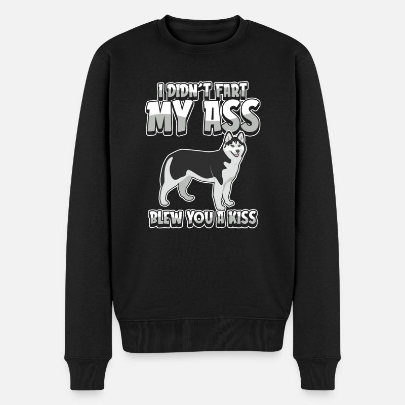 Siberian Husky - Männer Premium Bio Pullover - Schwarz