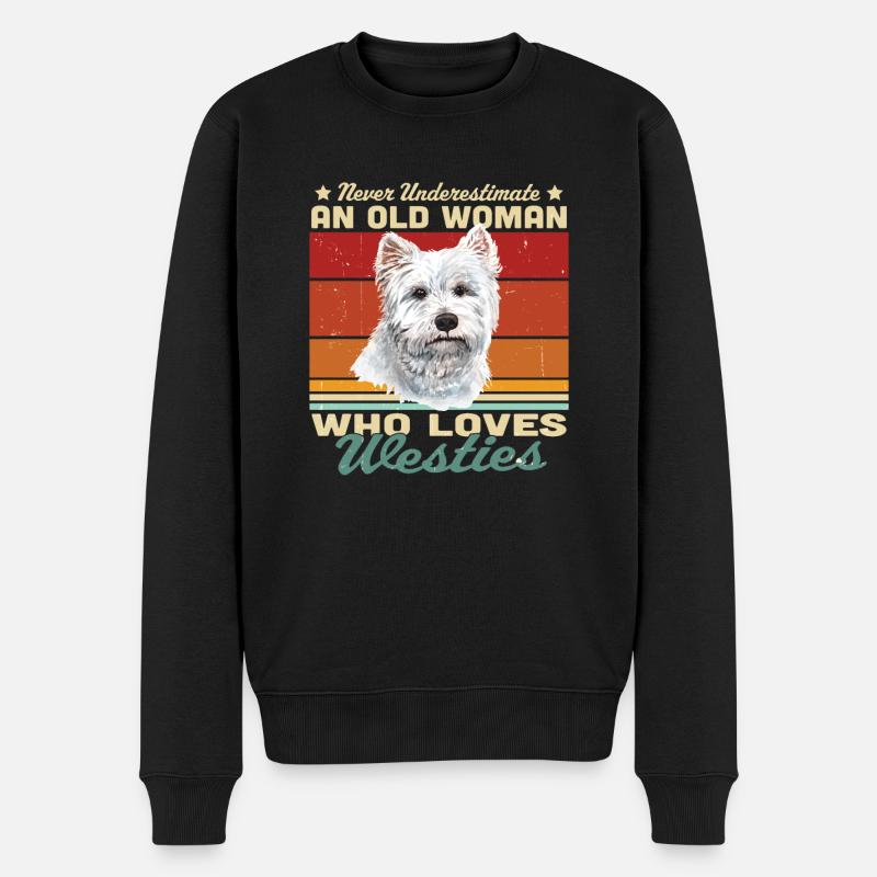 West highland terrier - Männer Premium Bio Pullover - Schwarz