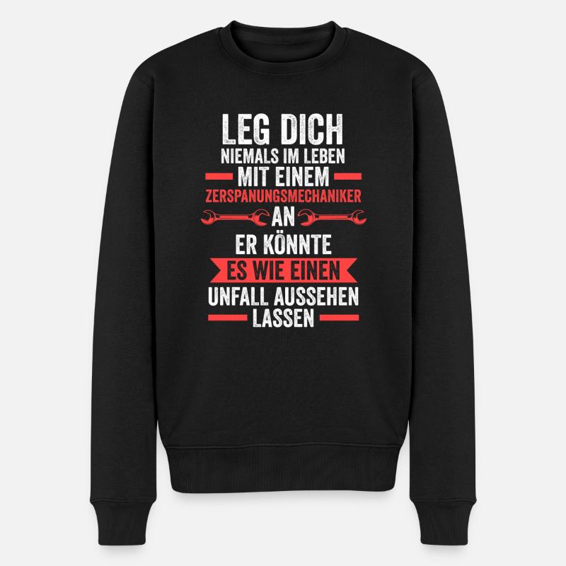 Zerspaner Beruf Dreher Geschenk - Männer Premium Bio Pullover - Schwarz