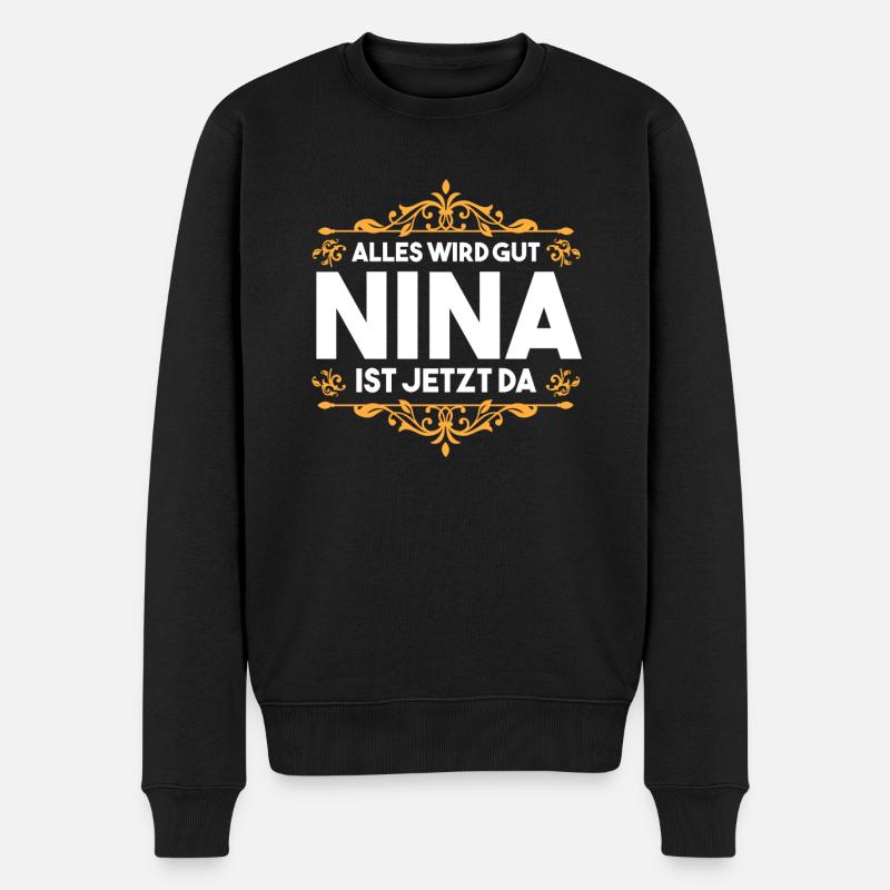Vorname Nina - Männer Premium Bio Pullover - Schwarz