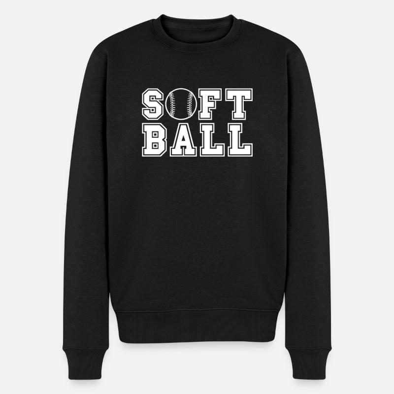 Softball Lustig - Männer Premium Bio Pullover - Schwarz