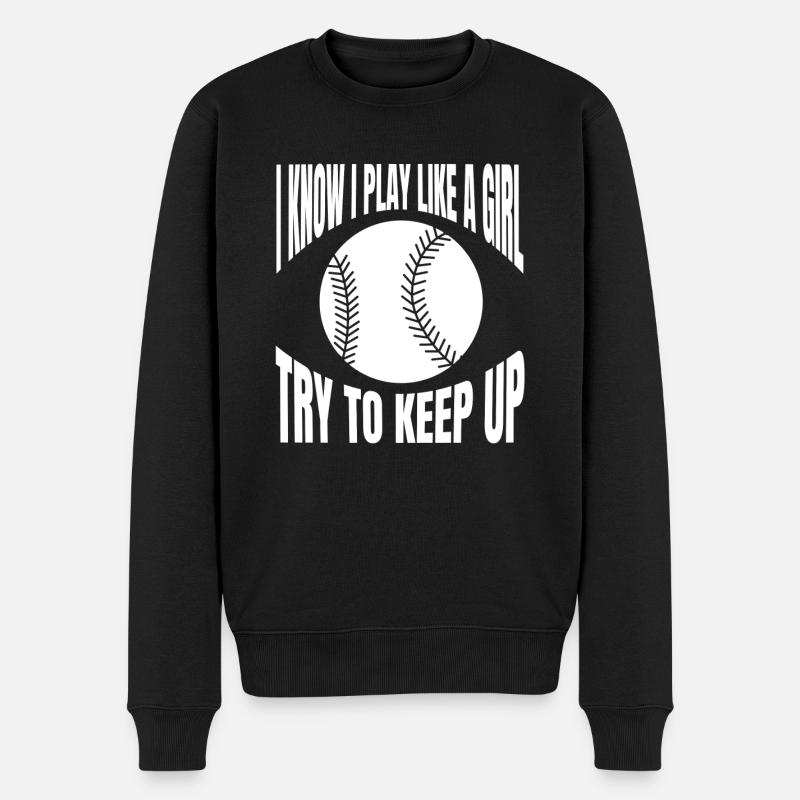 Baseball Baseballspieler Baseballer Baseballteam - Männer Premium Bio Pullover - Schwarz