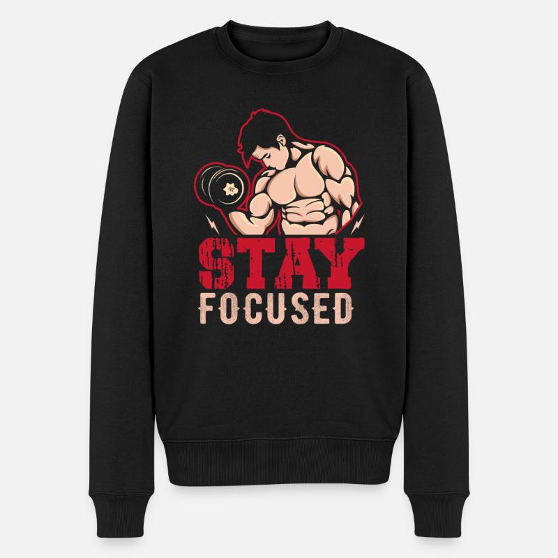 Stay Focused - Männer Premium Bio Pullover - Schwarz