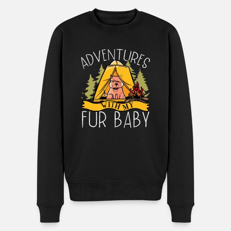 Abenteuer Mit Meinem Fellbaby - Männer Premium Bio Pullover - Schwarz