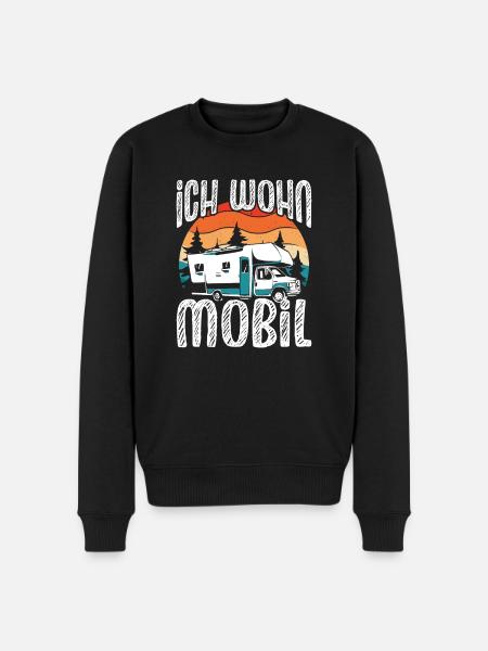 Ich wohn Mobil - Männer Premium Bio Pullover - Schwarz