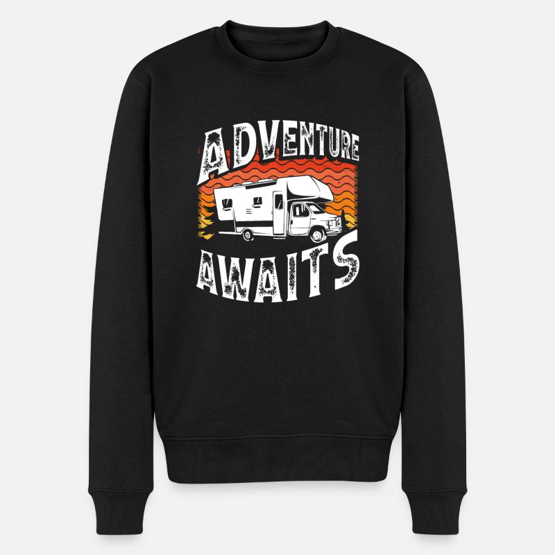 Abenteuer Erwartet Sie - Männer Premium Bio Pullover - Schwarz