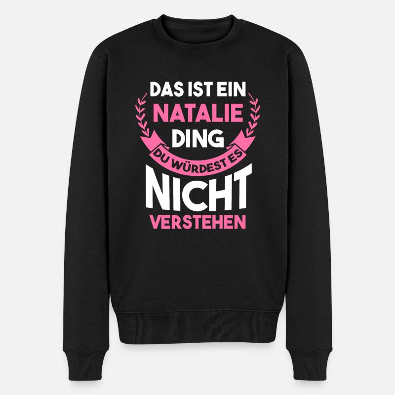 Natalie - Männer Premium Bio Pullover - Schwarz