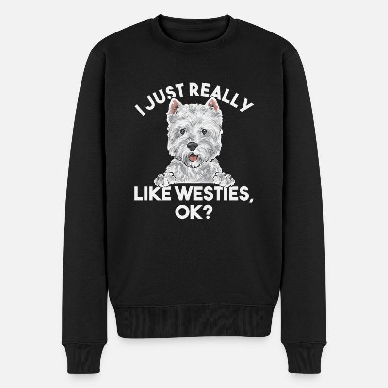 West Highland White Terrier Westie - Männer Premium Bio Pullover - Schwarz