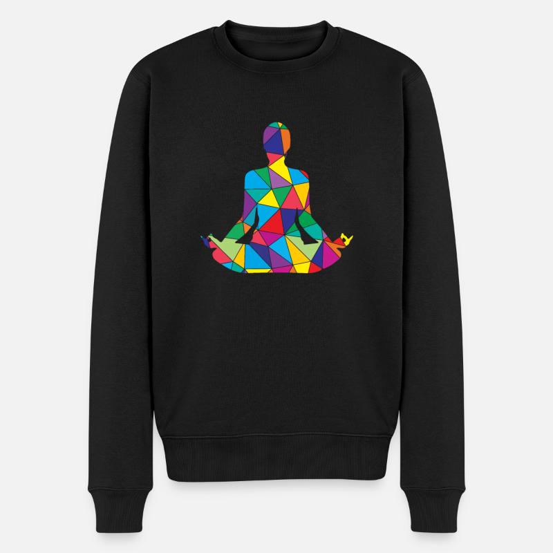 Yoga Pose Polygon Zen Méditation - Pull Premium bio Homme - noir