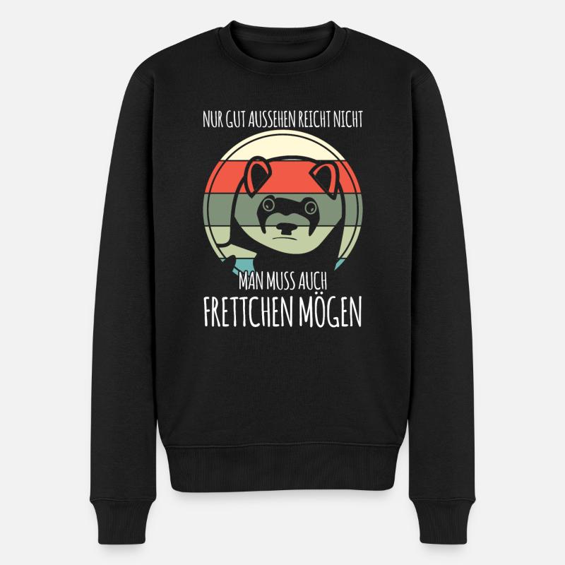 Frettchen - Männer Premium Bio Pullover - Schwarz