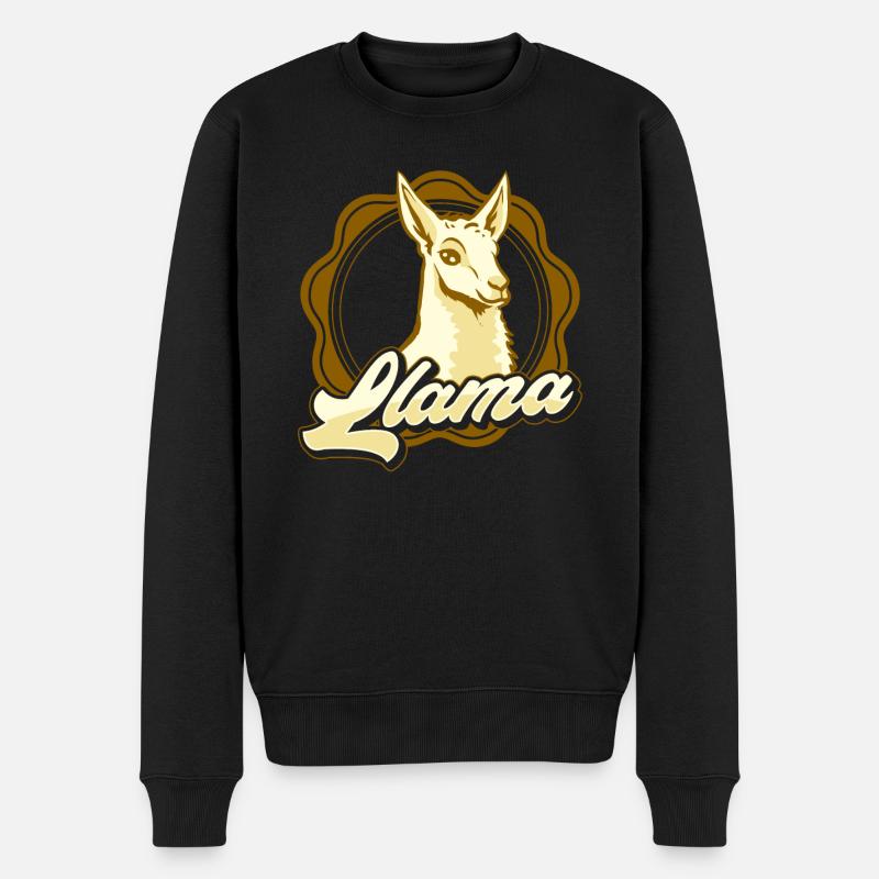 Lor Lama Fans - Männer Premium Bio Pullover - Schwarz