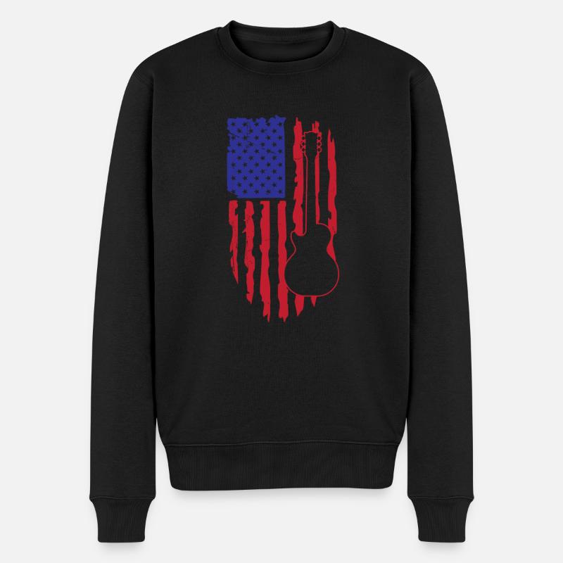 Play Guitar Design - Männer Premium Bio Pullover - Schwarz