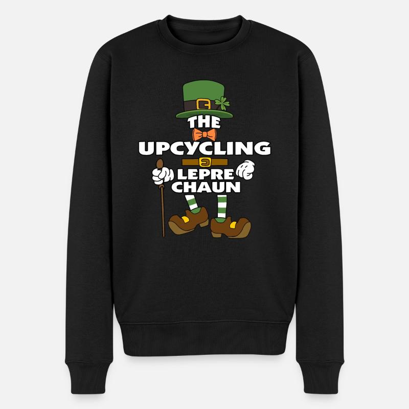 Le lutin upcycling St Patrick - Pull Premium bio Homme - noir