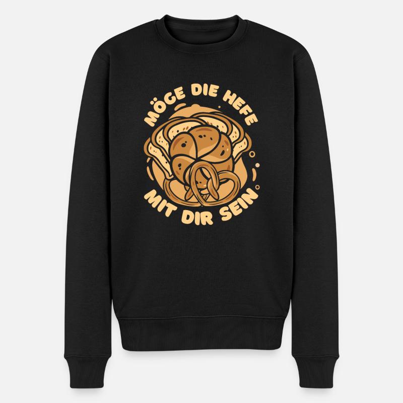 Backen Bäcker Bäckerei Hefe Bckermeister - Männer Premium Bio Pullover - Schwarz