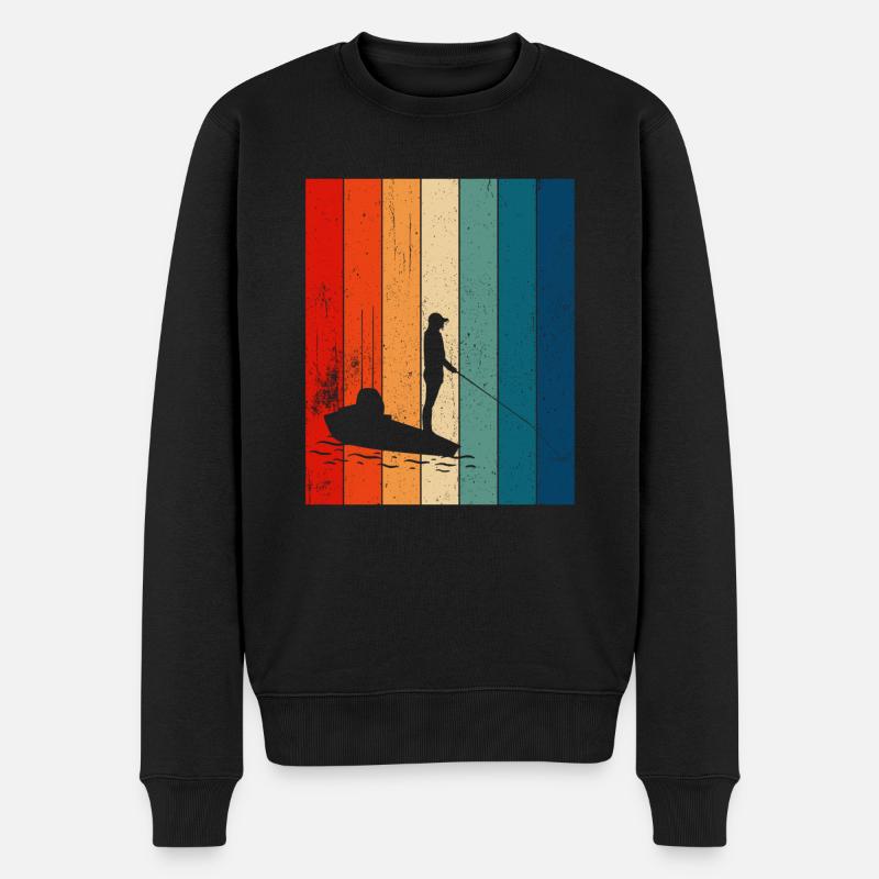 Kajakfischen und Kajakangeln - Männer Premium Bio Pullover - Schwarz