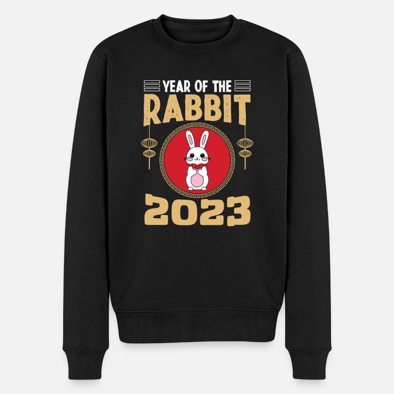 Année du Lapin 2023 - Pull Premium bio Homme - noir
