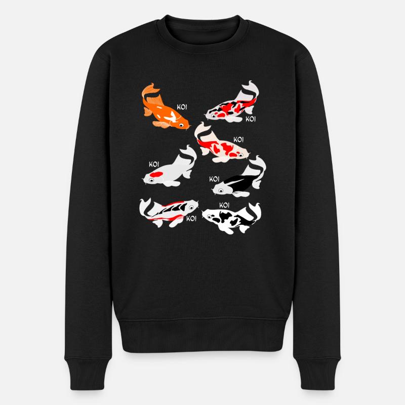 Koi Karpfen Kois - Männer Premium Bio Pullover - Schwarz