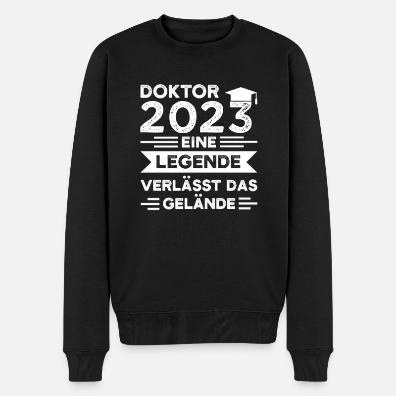 Doktor 2023 Prüfung Doktortitel Geschenk - Männer Premium Bio Pullover - Schwarz