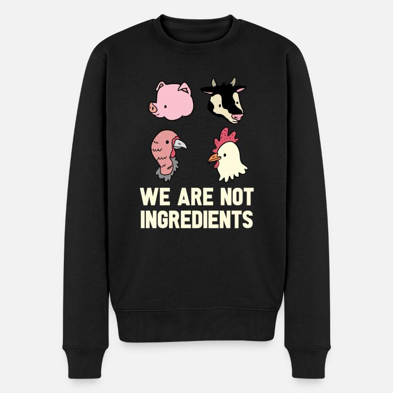 Vegan Fleischlos Tierlieb & Veganer - Männer Premium Bio Pullover - Schwarz