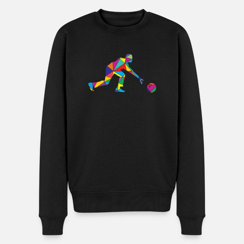 Bowling Polygon Funny Bowler - Pull Premium bio Homme - noir