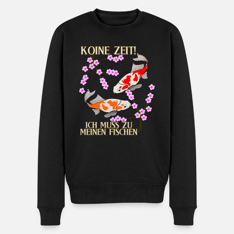 Koi Keine Zeit Kois - Männer Premium Bio Pullover - Schwarz